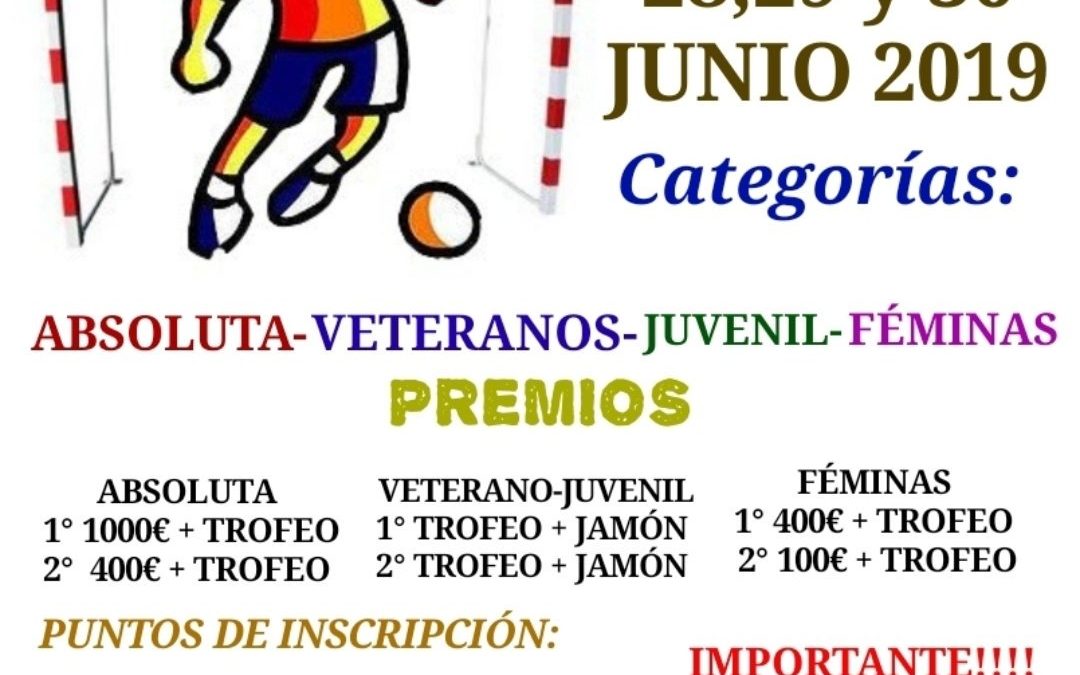 24 Horas de fútbol sala en categorías juvenil, veteranos, féminas y absoluta.