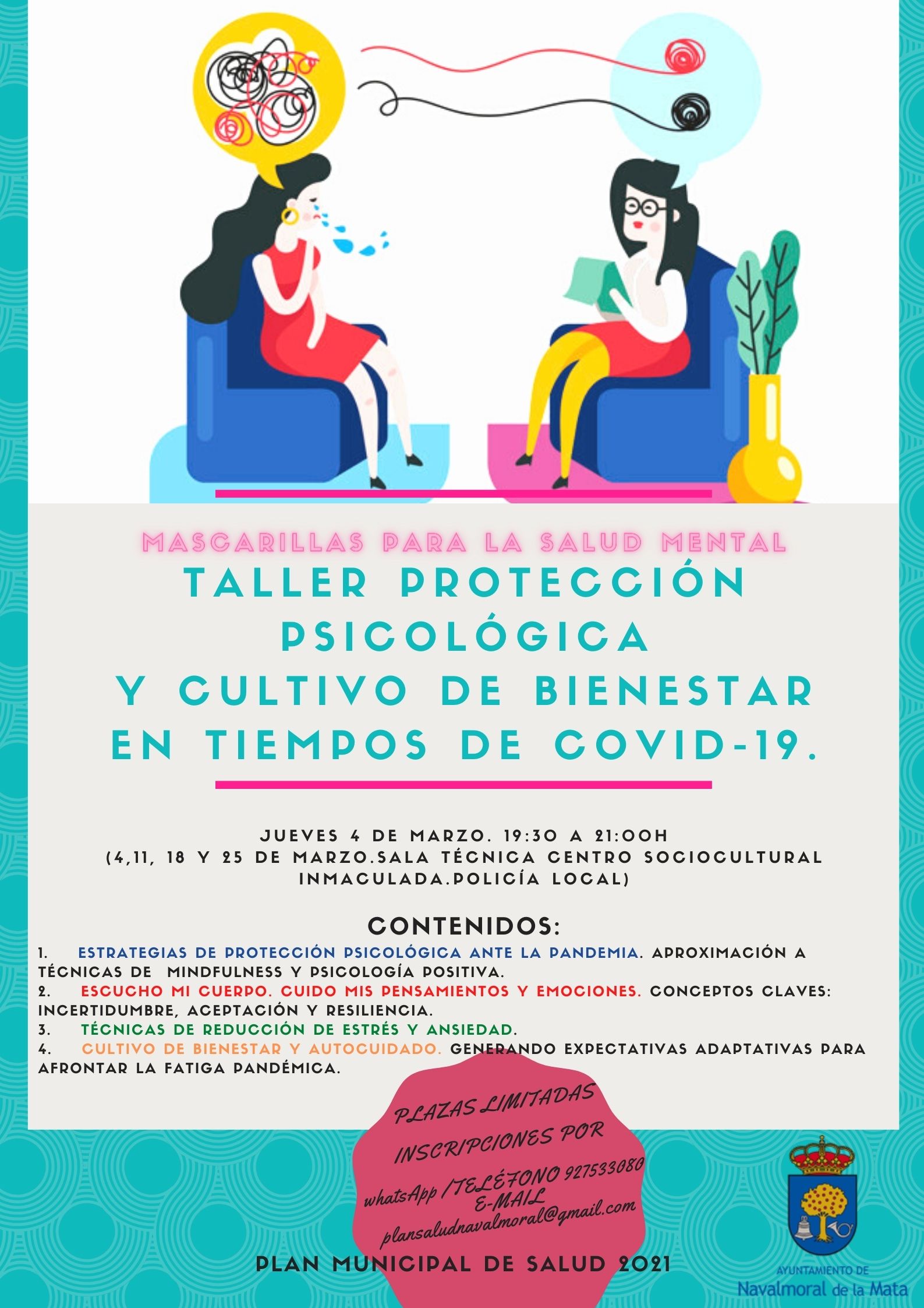 Taller de prevención psicológica “Mascarillas para la Salud Mental”
