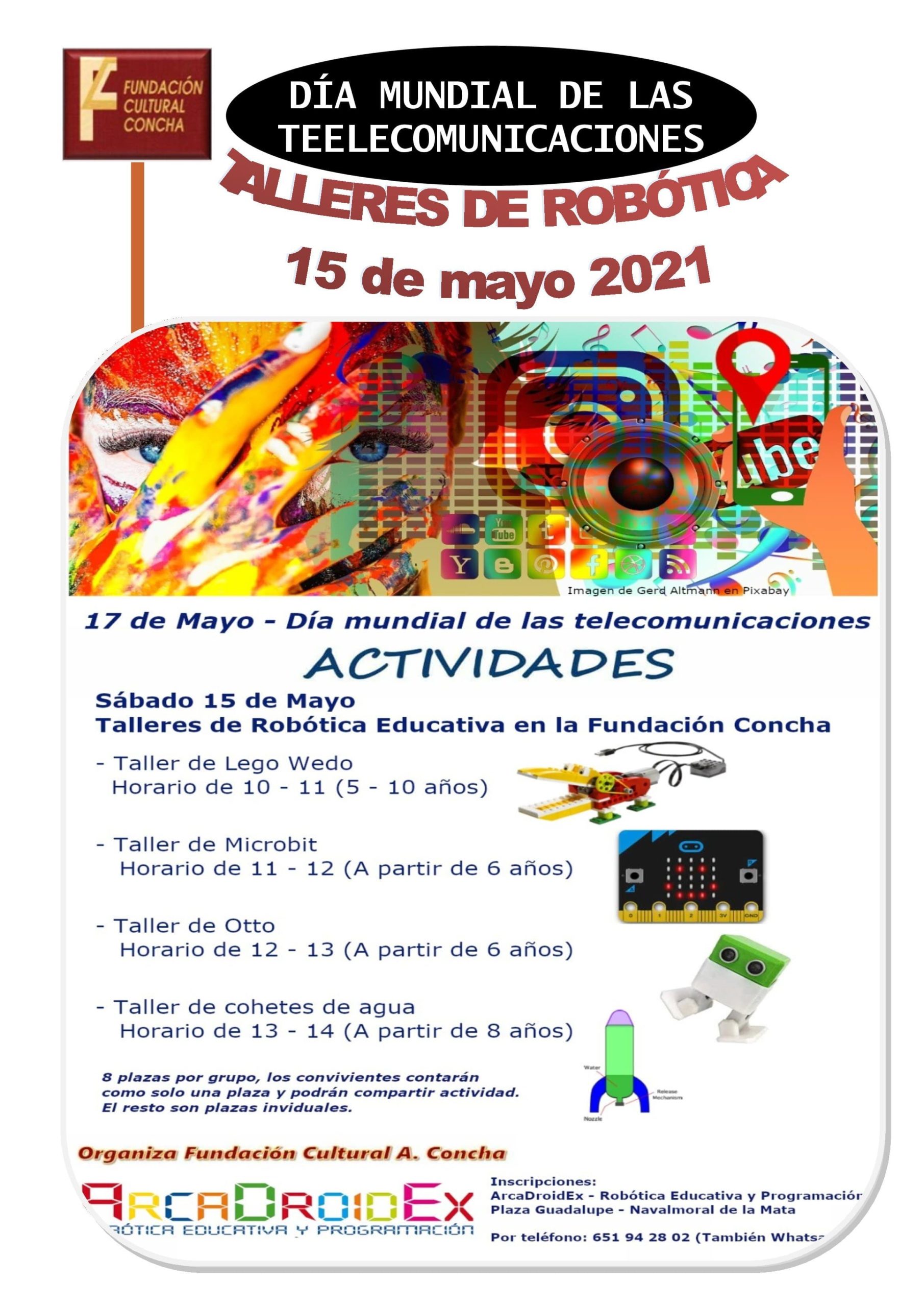 Talleres para niños en la Fundación Concha con motivo del Día Mundial de las Telecomunicaciones.