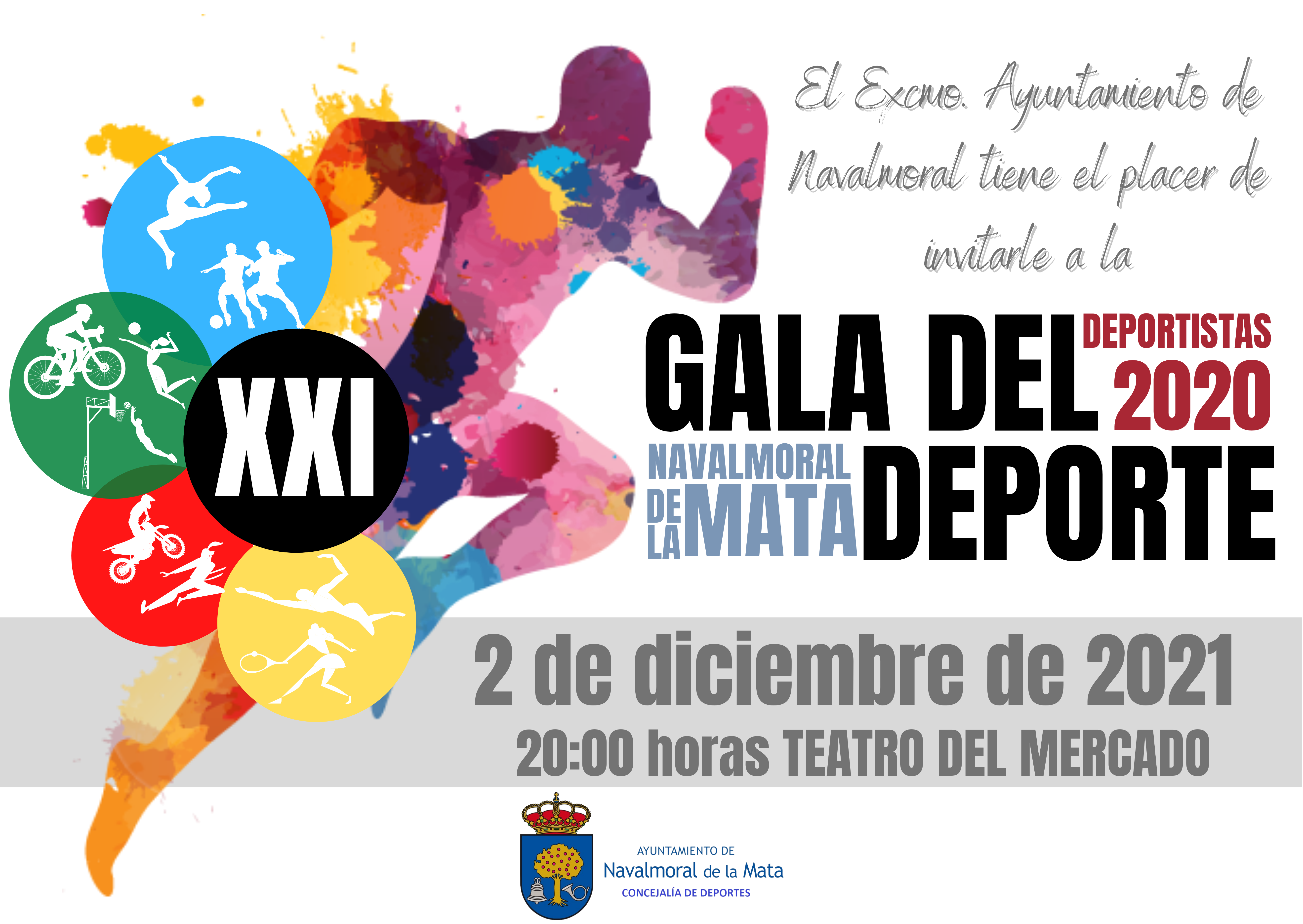 La XXI Gala del Deporte se celebrará el jueves 2 de diciembre en el Teatro del Mercado.