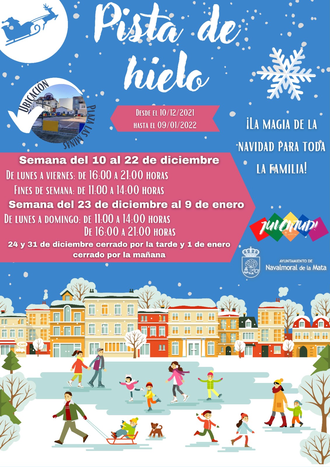 El Parque de las Minas contará con una pista de “hielo” desde el 10 de diciembre hasta el 9 de enero.