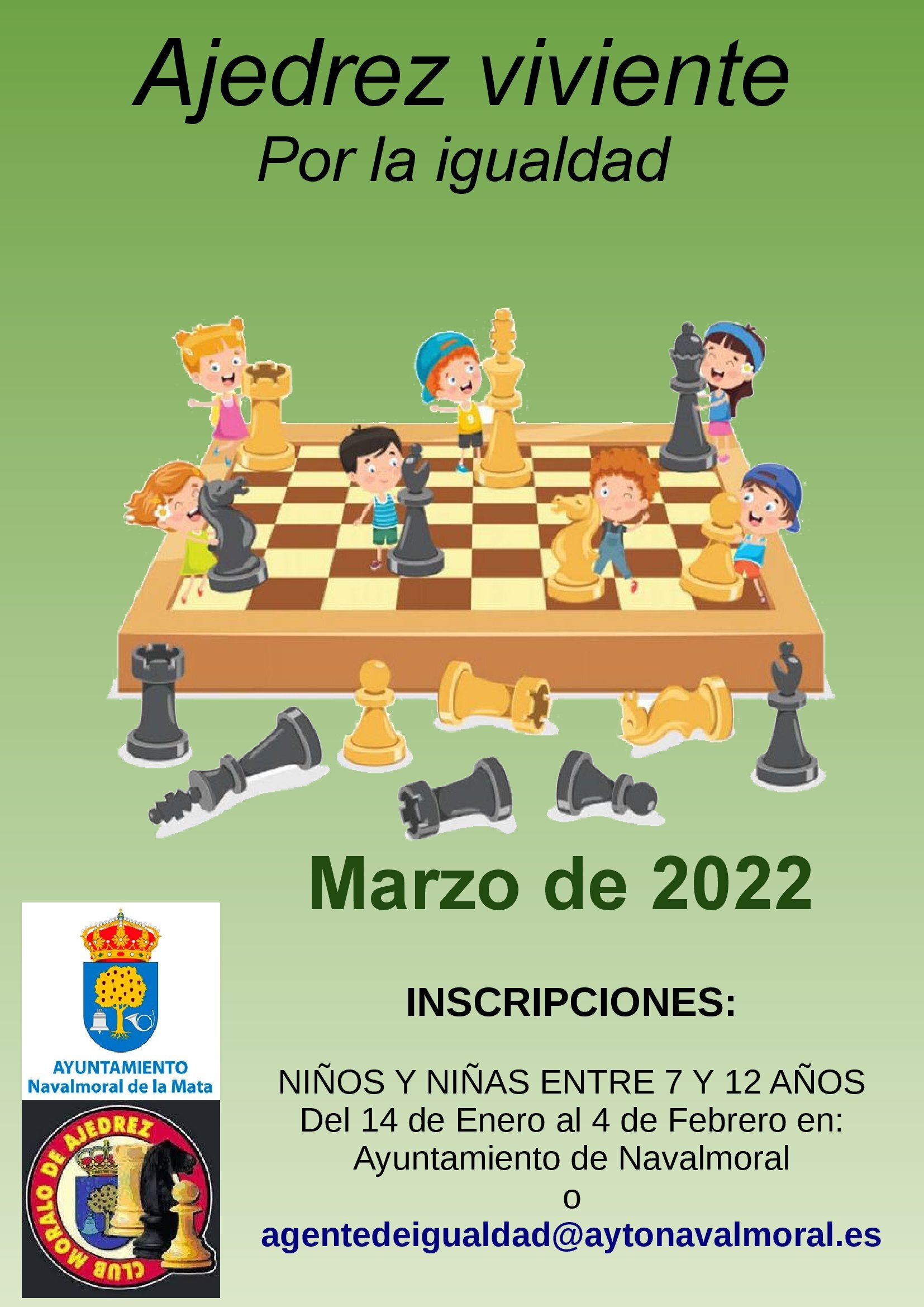 Ajedrez viviente por la igualdad.