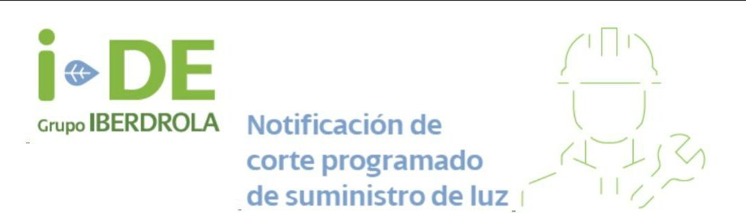 Notificación de corte programado de suministro de luz