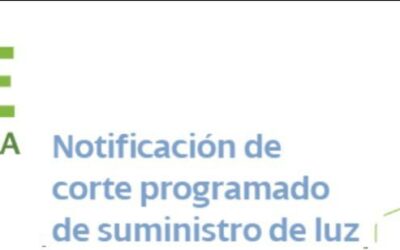 Notificación de corte programado de suministro de luz