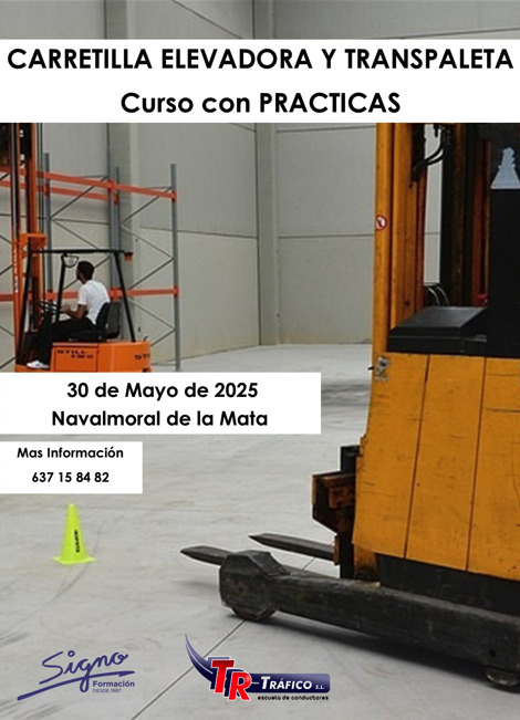 Curso Carretilla elevadora y transpaleta, con prácticas.