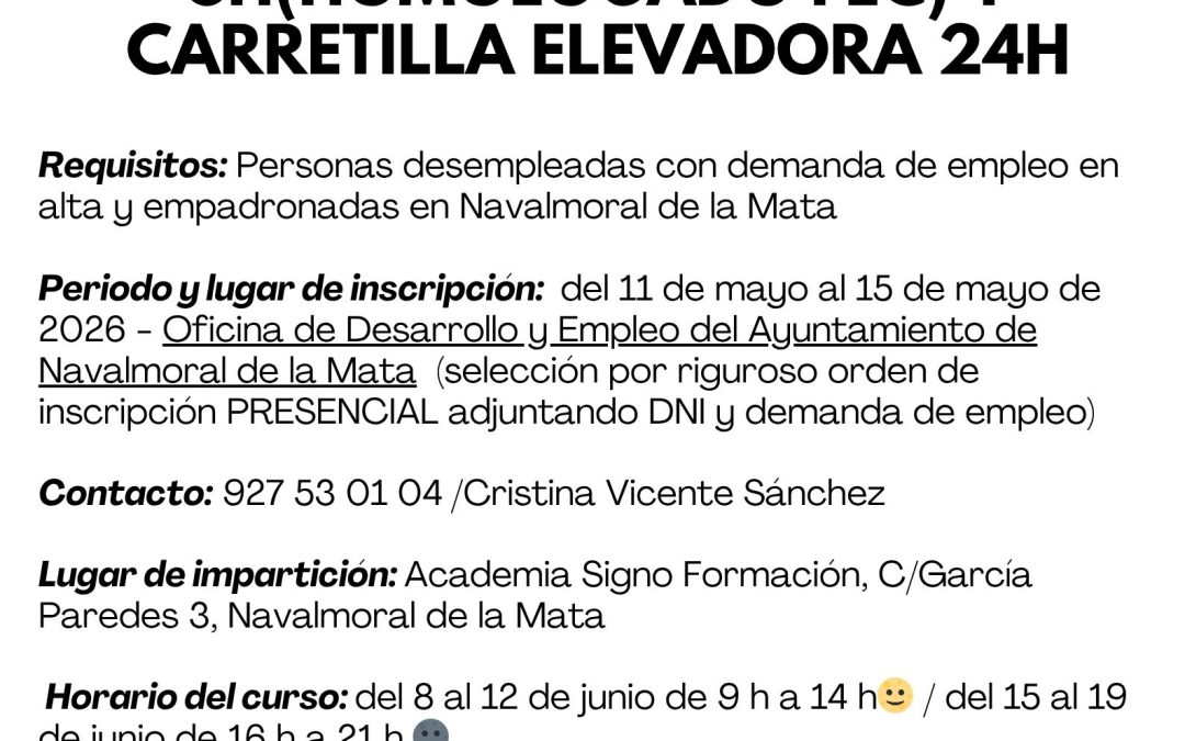 CURSO PRL ALBAÑILERÍA 20H+ APARATOS ELEVADORES 6H (HOMOLOGADO FLC) Y CARRETILLA ELEVADORA 24H
