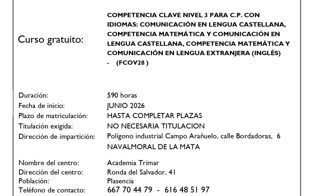 Curso Competencias Clave Nivel 3