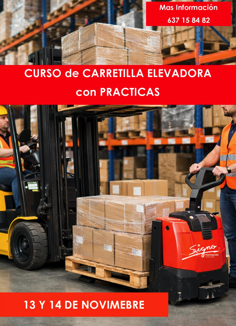 CURSO DE CARRETILLA ELEVADORA CON PRÁCTICAS